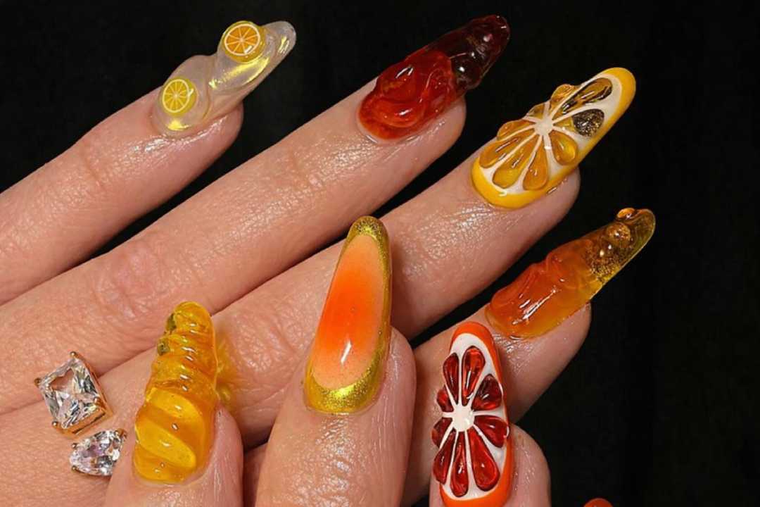Aperol Spritz Nails Trend Bold and Fresh Look